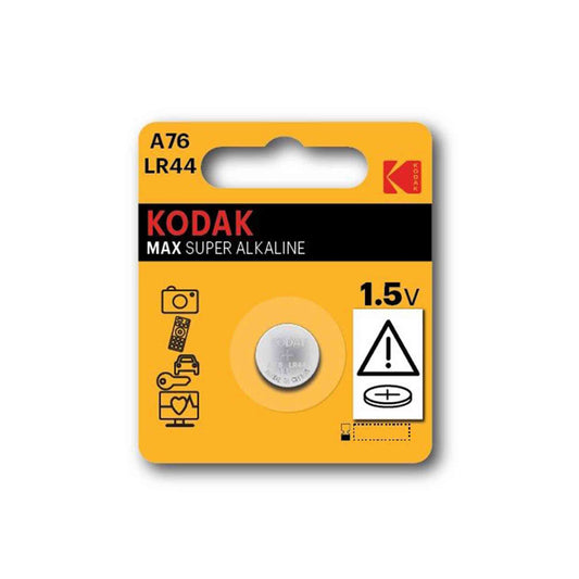 Kodak Max Super Alkaline LR44 (KA76) 1.5V Single Battery - Camera Kangaroo