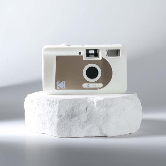 Kodak S-88 Motorized 35mm Film Camera with Flash - Linen White - Camera Kangaroo