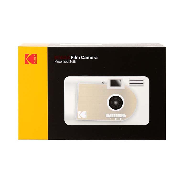 Kodak S-88 Motorized 35mm Film Camera with Flash - Linen White - Camera Kangaroo