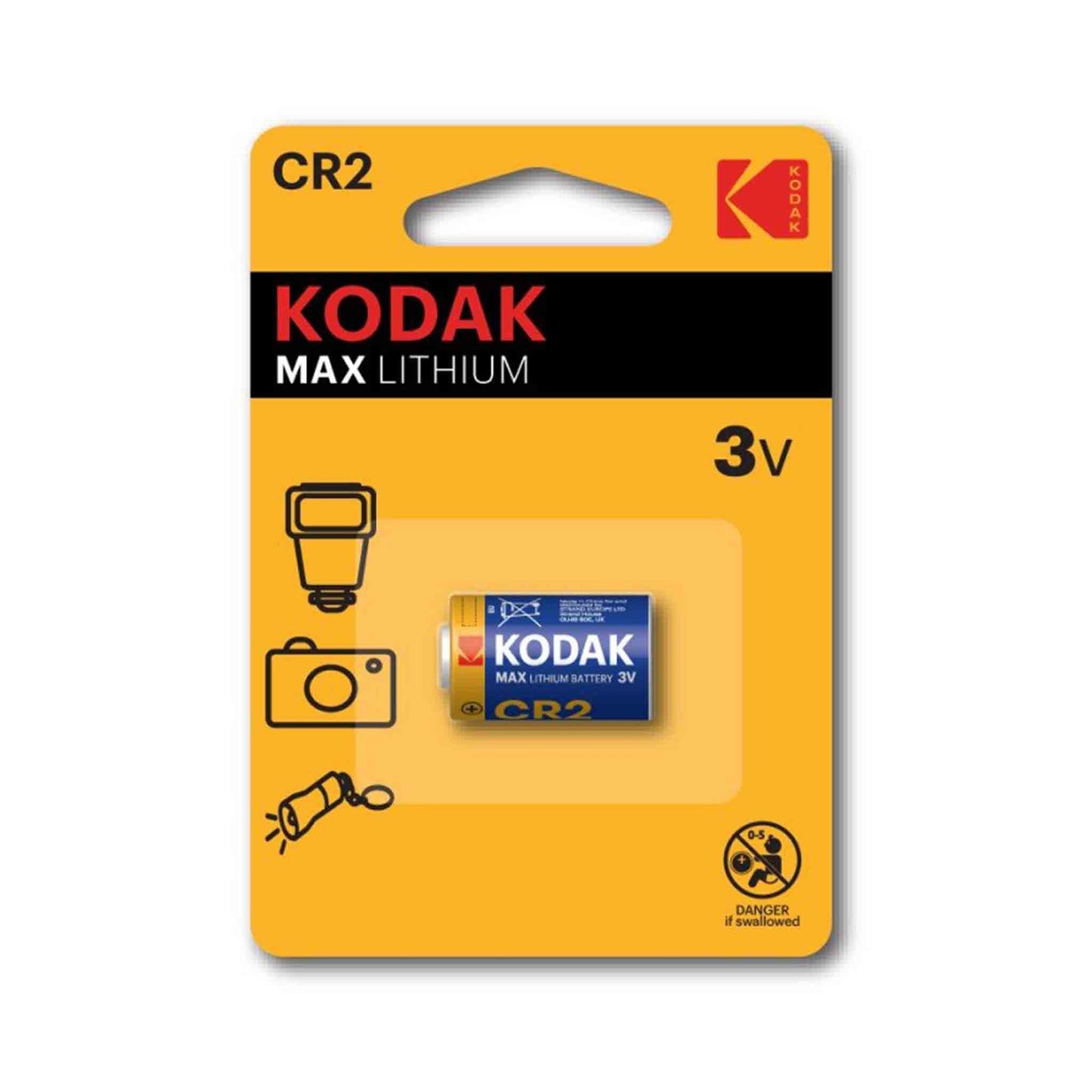 Kodak Max Lithium CR2 (KCR2) 3V Single Battery - Camera Kangaroo
