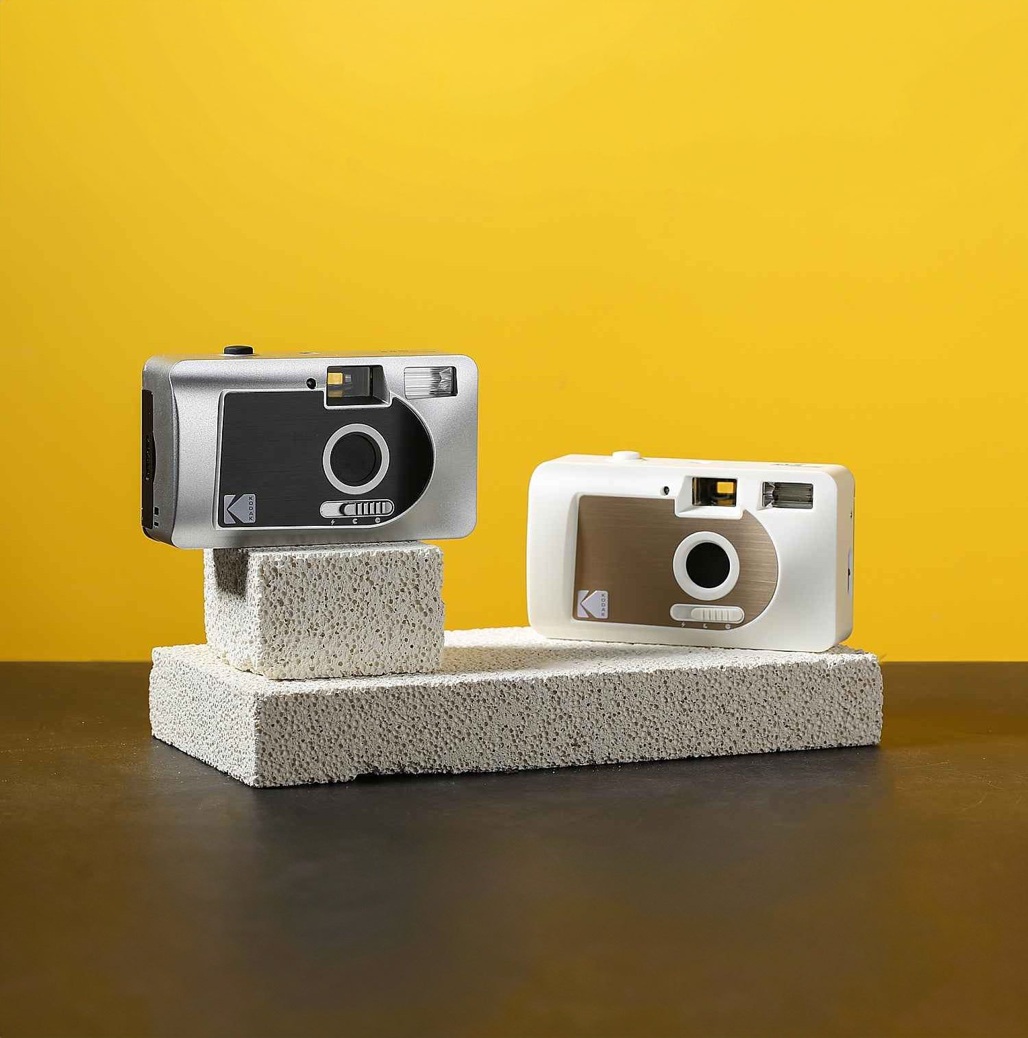 Kodak S-88 Motorized 35mm Film Camera with Flash - Linen White - Camera Kangaroo