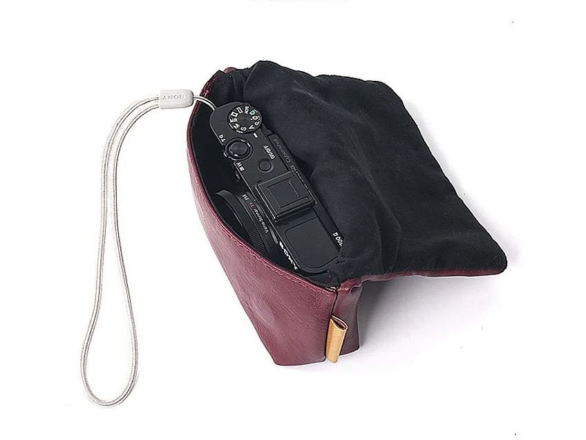 Vegan Leather Soft Case Cover Camera Bag Pouch - Camera Kangaroo